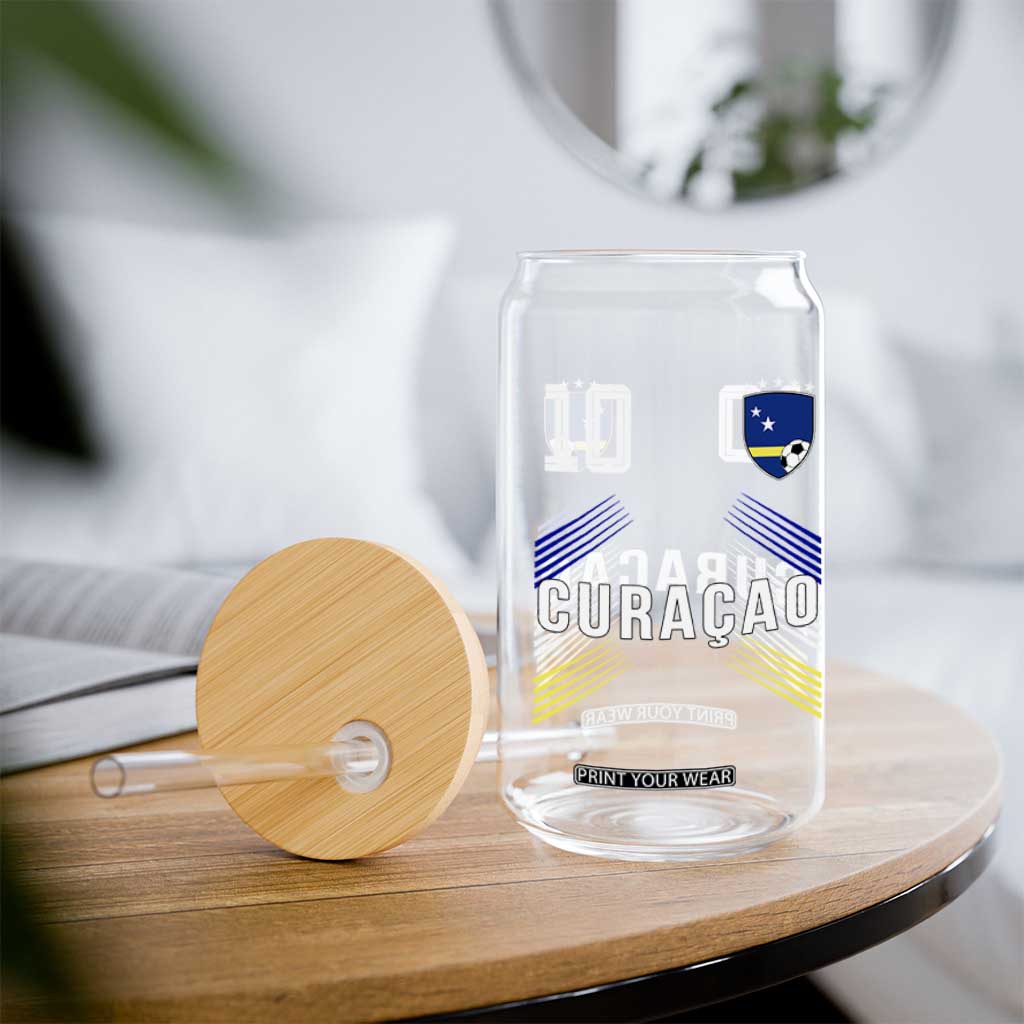 Curacao Soccer Sports Graphic Number 10 Jersey Style Glass Can Proud Curaçaoans Football Fans Game Day Pride TS02 Print Your Wear