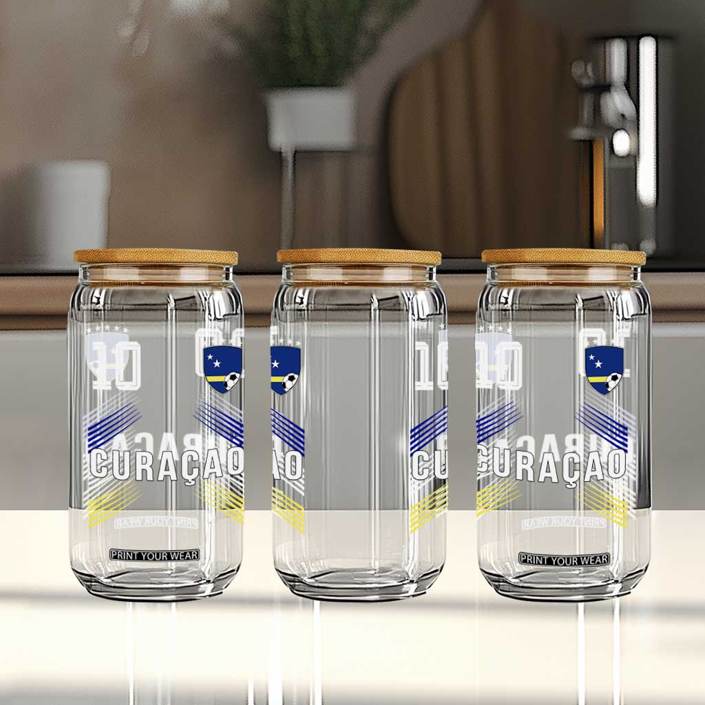 Curacao Soccer Sports Graphic Number 10 Jersey Style Glass Can Proud Curaçaoans Football Fans Game Day Pride TS02 Print Your Wear