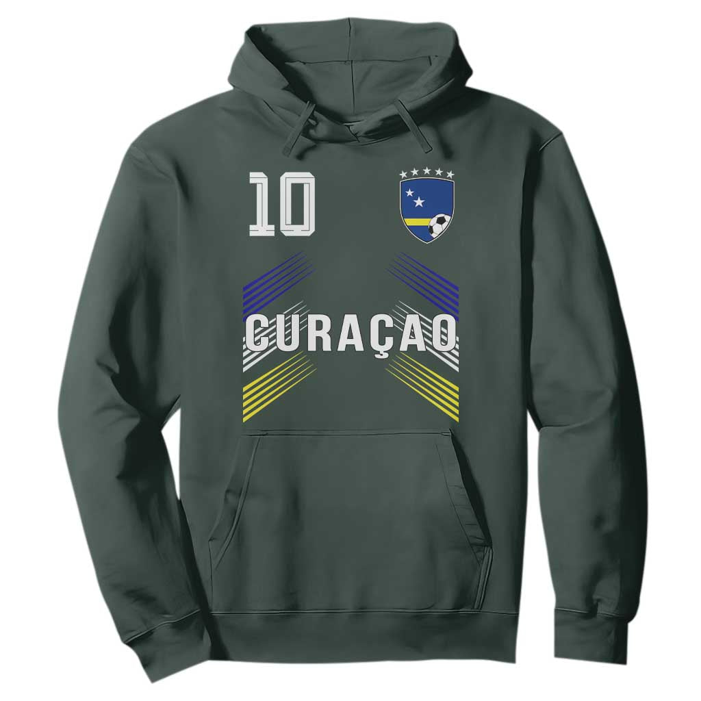 Curacao Soccer Sports Graphic Number 10 Jersey Style Hoodie Proud Curaçaoans Football Fans Game Day Pride TS02 Dark Forest Green Print Your Wear