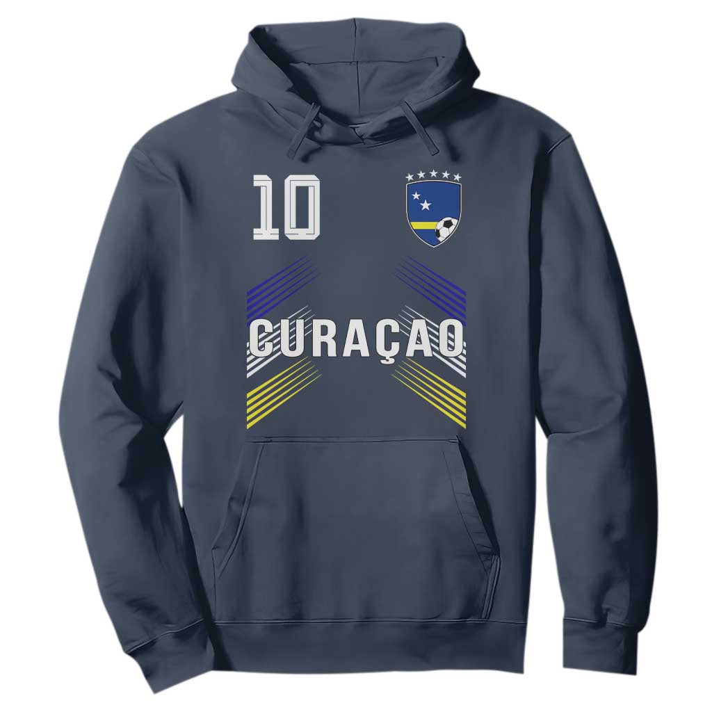 Curacao Soccer Sports Graphic Number 10 Jersey Style Hoodie Proud Curaçaoans Football Fans Game Day Pride TS02 Navy Print Your Wear