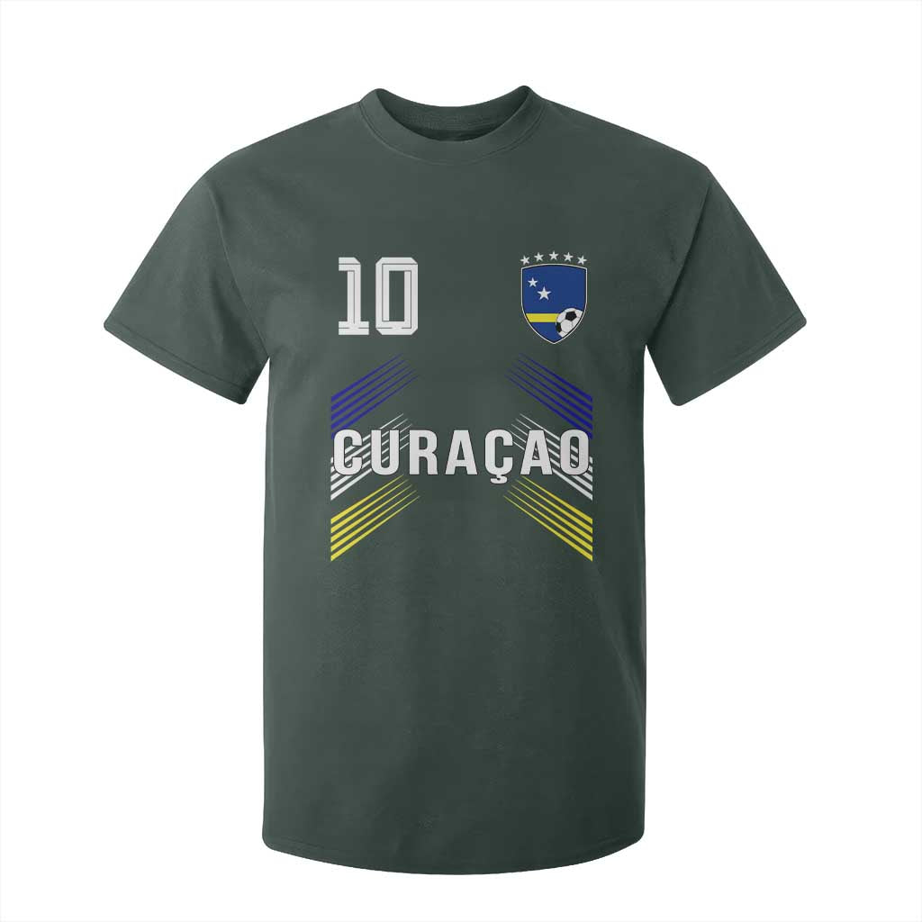 Curacao Soccer Sports Graphic Number 10 Jersey Style T Shirt For Kid Proud Curaçaoans Football Fans Game Day Pride TS02 Dark Forest Green Print Your Wear