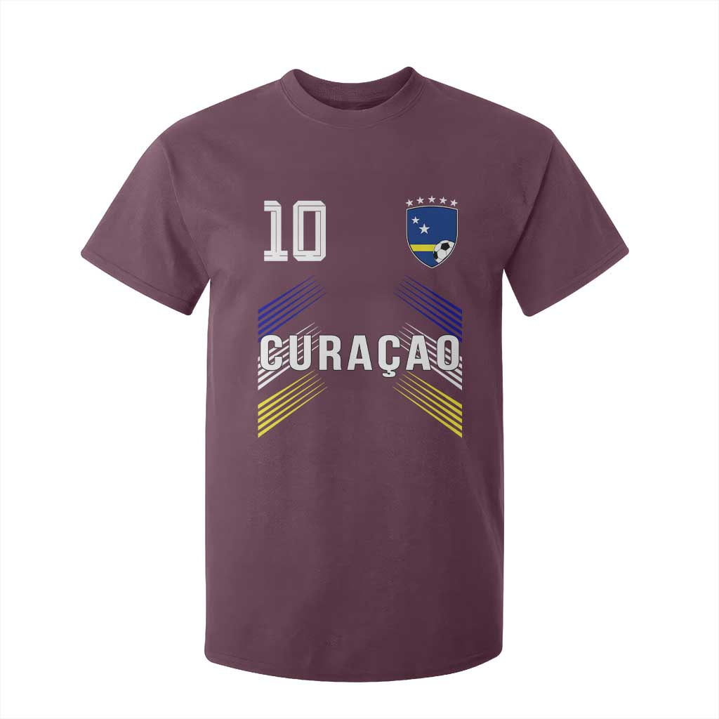 Curacao Soccer Sports Graphic Number 10 Jersey Style T Shirt For Kid Proud Curaçaoans Football Fans Game Day Pride TS02 Maroon Print Your Wear