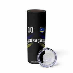 Curacao Soccer Sports Graphic Number 10 Jersey Style Skinny Tumbler Proud Curaçaoans Football Fans Game Day Pride TS02 Print Your Wear