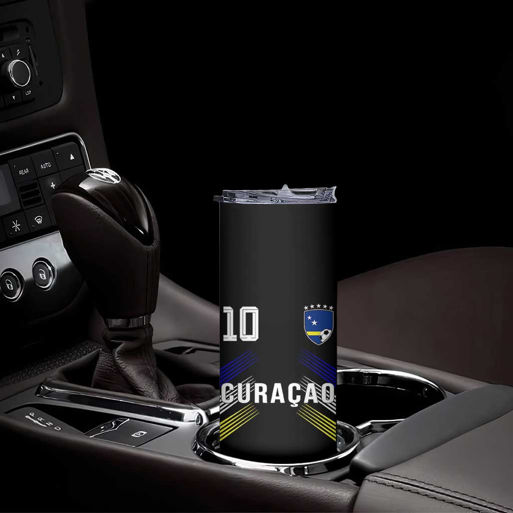 Curacao Soccer Sports Graphic Number 10 Jersey Style Skinny Tumbler Proud Curaçaoans Football Fans Game Day Pride TS02 Print Your Wear