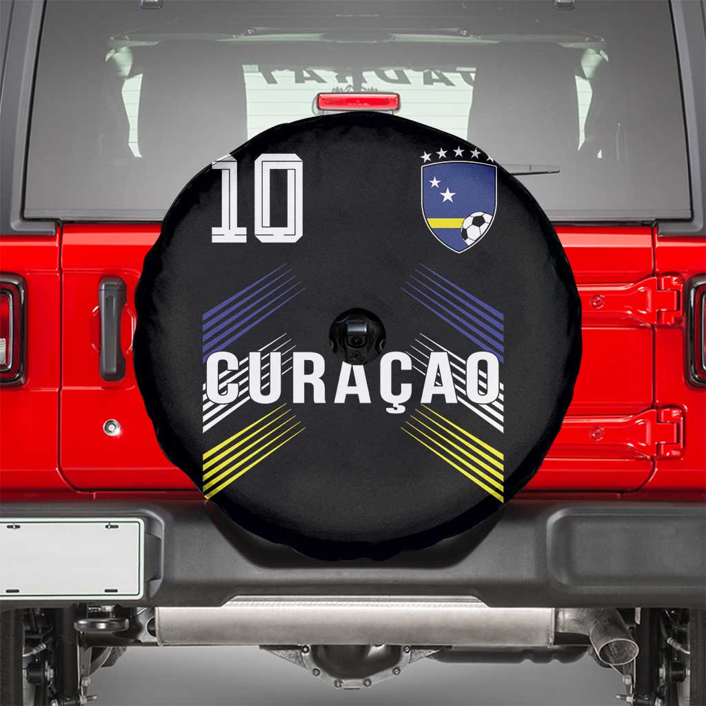 Curacao Soccer Sports Graphic Number 10 Jersey Style Spare Tire Cover Proud Curaçaoans Football Fans Game Day Pride TS02 Black Print Your Wear