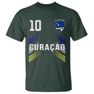 Curacao Soccer Sports Graphic Number 10 Jersey Style T Shirt Proud Curaçaoans Football Fans Game Day Pride TS02 Dark Forest Green Print Your Wear
