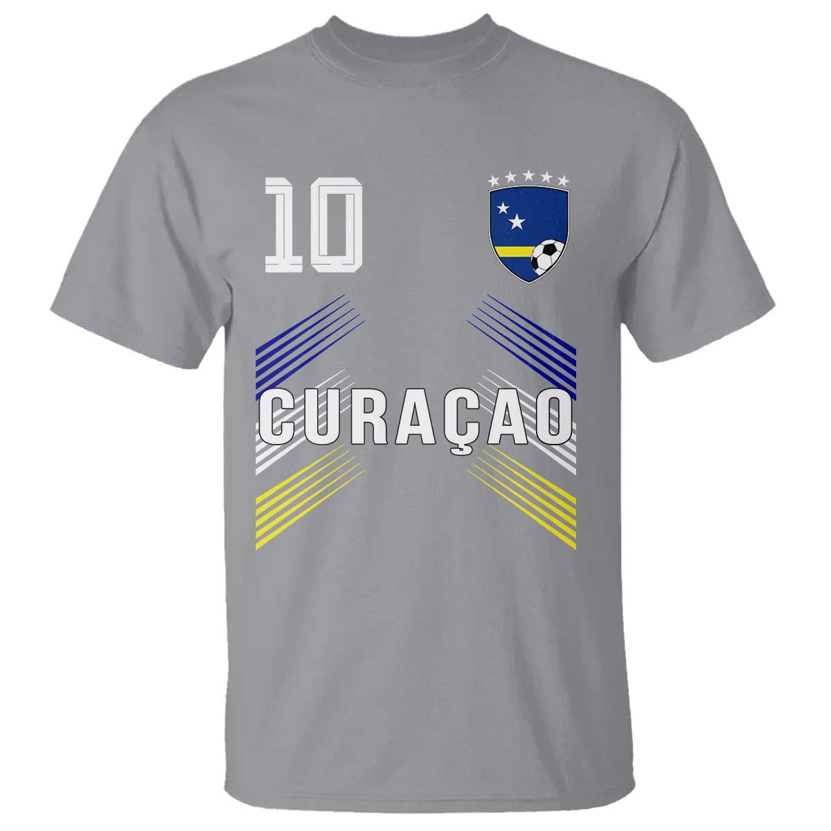 Curacao Soccer Sports Graphic Number 10 Jersey Style T Shirt Proud Curaçaoans Football Fans Game Day Pride TS02 Sport Gray Print Your Wear