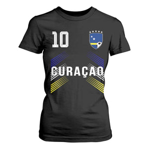 Curacao Soccer Sports Graphic Number 10 Jersey Style T Shirt For Women Proud Curaçaoans Football Fans Game Day Pride TS02 Black Print Your Wear
