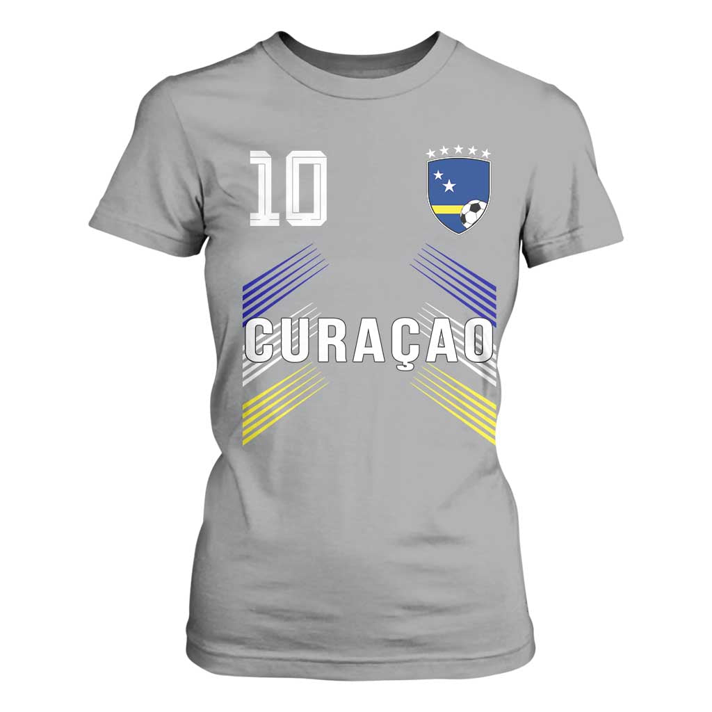 Curacao Soccer Sports Graphic Number 10 Jersey Style T Shirt For Women Proud Curaçaoans Football Fans Game Day Pride TS02 Sport Gray Print Your Wear