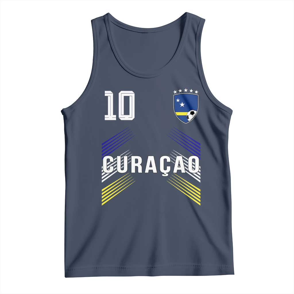 Curacao Soccer Sports Graphic Number 10 Jersey Style Tank Top Proud Curaçaoans Football Fans Game Day Pride TS02 Navy Print Your Wear
