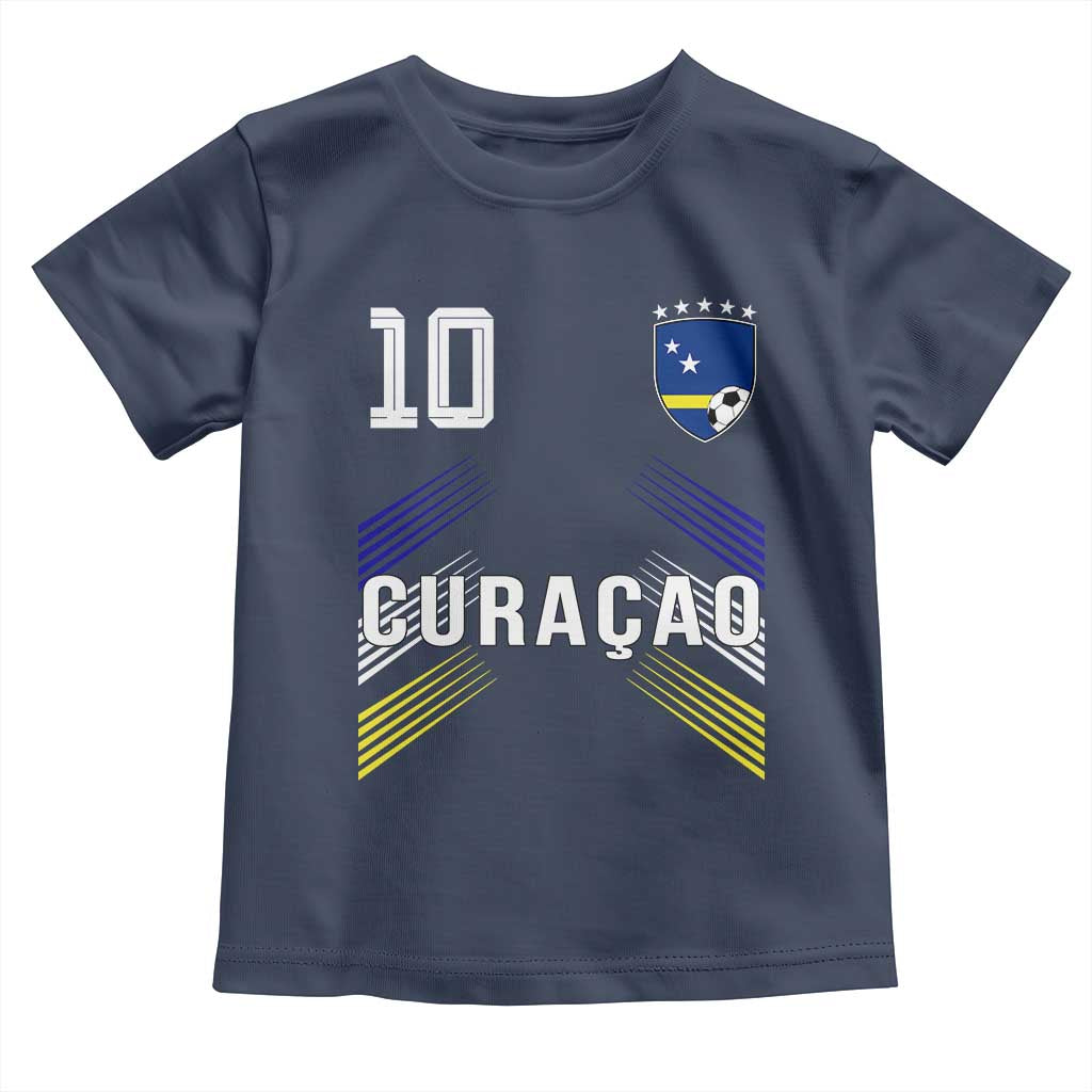 Curacao Soccer Sports Graphic Number 10 Jersey Style Toddler T Shirt Proud Curaçaoans Football Fans Game Day Pride TS02 Navy Print Your Wear
