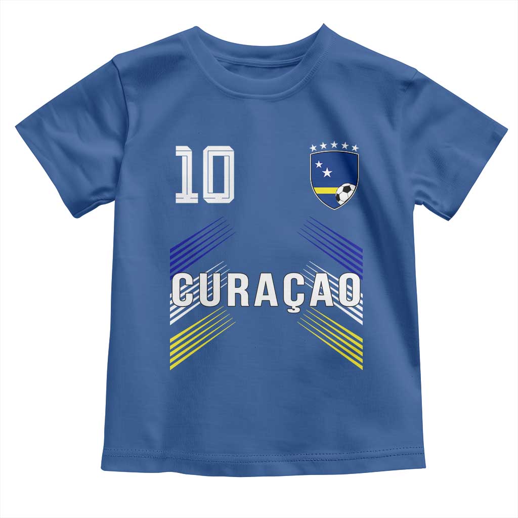 Curacao Soccer Sports Graphic Number 10 Jersey Style Toddler T Shirt Proud Curaçaoans Football Fans Game Day Pride TS02 Royal Blue Print Your Wear