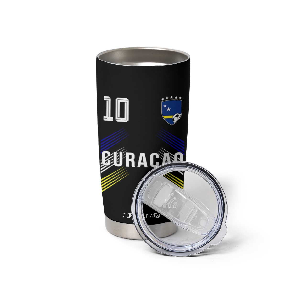 Curacao Soccer Sports Graphic Number 10 Jersey Style Tumbler Cup Proud Curaçaoans Football Fans Game Day Pride TS02 Print Your Wear