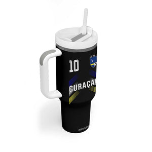 Curacao Soccer Sports Graphic Number 10 Jersey Style Tumbler With Handle Proud Curaçaoans Football Fans Game Day Pride TS02 Print Your Wear