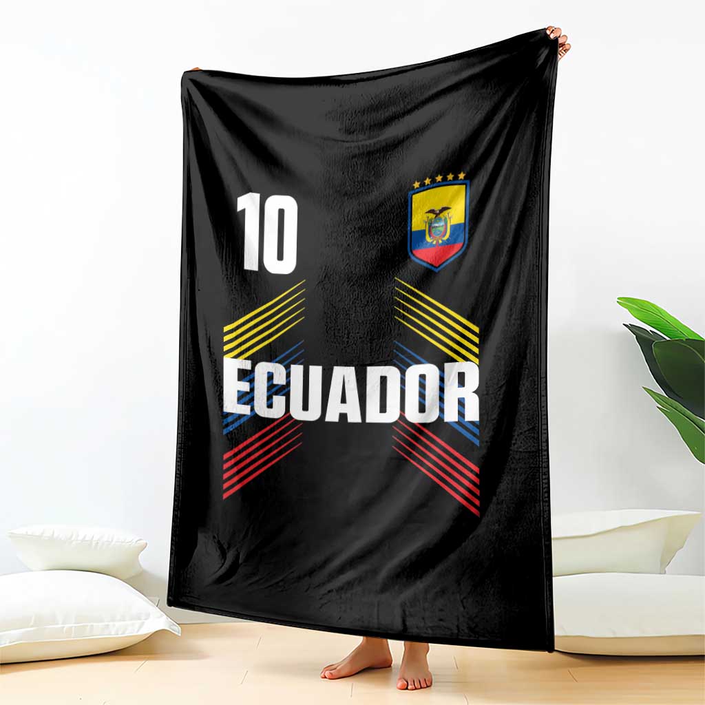 Ecuador Soccer Sports Graphic Number 10 Jersey Style Throw Blanket Proud Ecuadorian Football Fans Game Day Pride TS02 Print Your Wear
