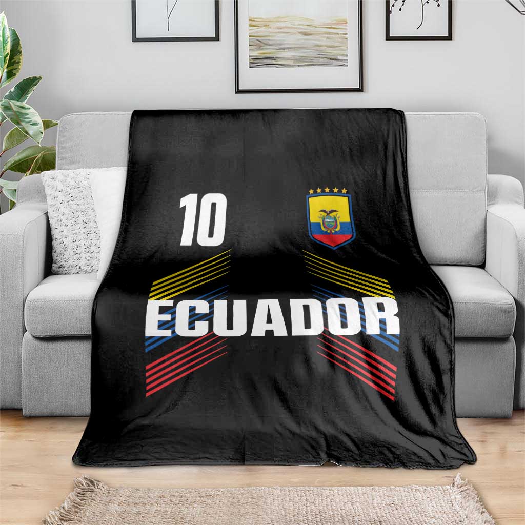 Ecuador Soccer Sports Graphic Number 10 Jersey Style Throw Blanket Proud Ecuadorian Football Fans Game Day Pride TS02 Print Your Wear