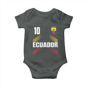 Ecuador Soccer Sports Graphic Number 10 Jersey Style Baby Onesie Proud Ecuadorian Football Fans Game Day Pride TS02 Dark Heather Print Your Wear