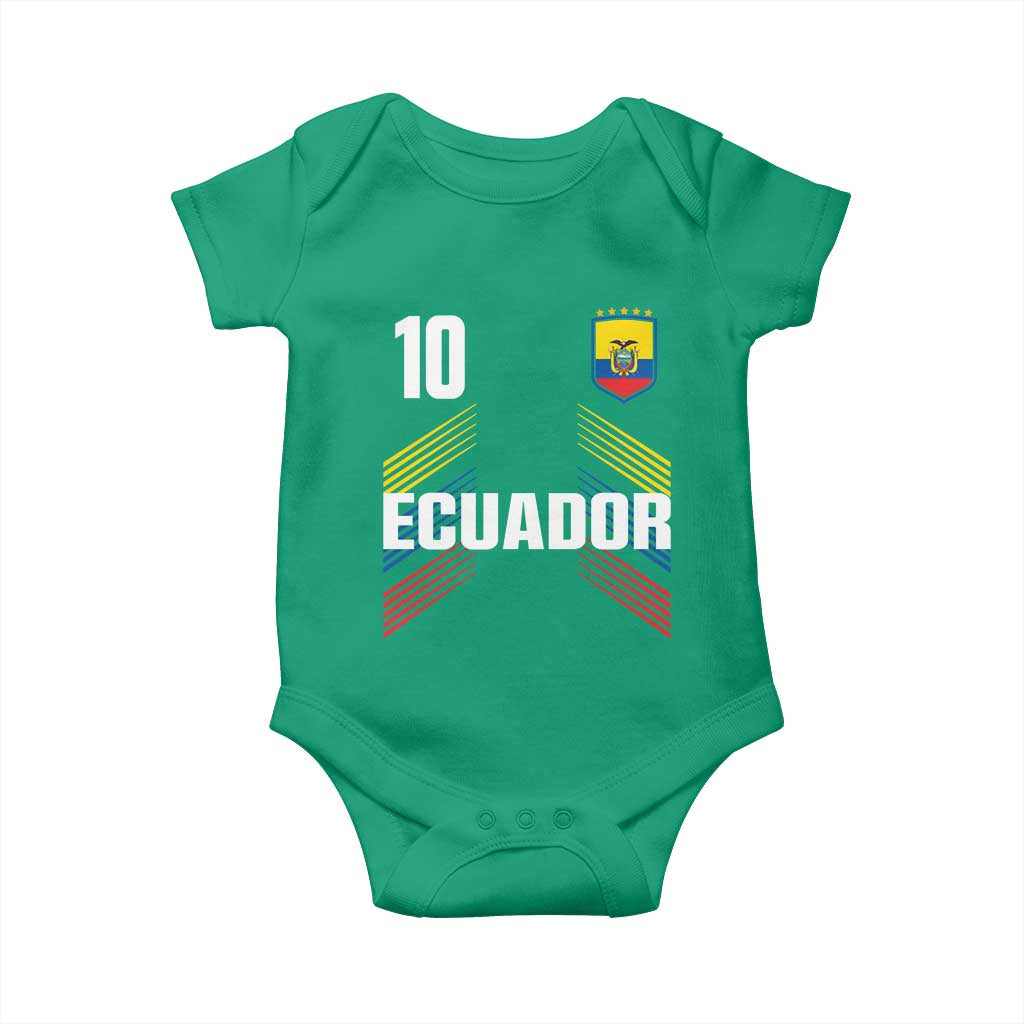 Ecuador Soccer Sports Graphic Number 10 Jersey Style Baby Onesie Proud Ecuadorian Football Fans Game Day Pride TS02 Irish Green Print Your Wear