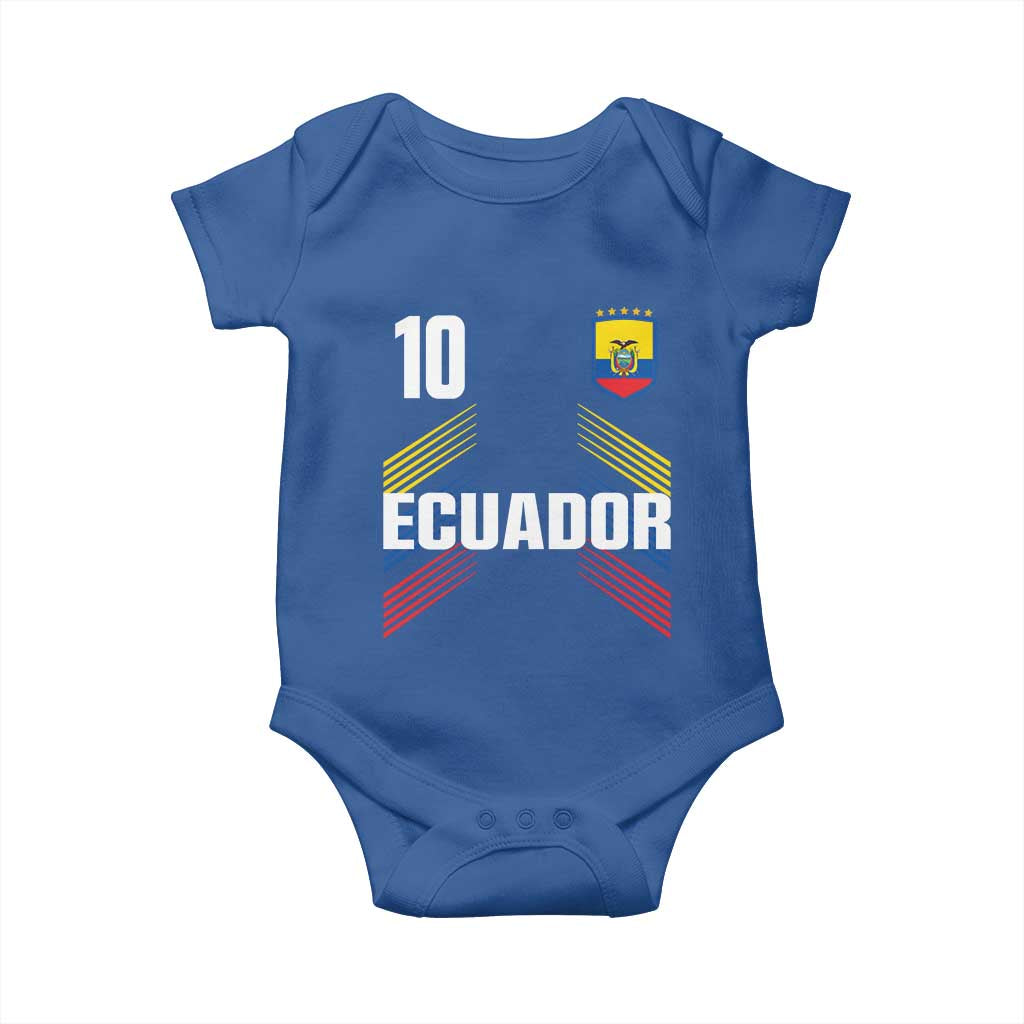 Ecuador Soccer Sports Graphic Number 10 Jersey Style Baby Onesie Proud Ecuadorian Football Fans Game Day Pride TS02 Royal Blue Print Your Wear