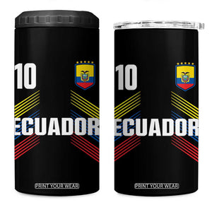 Ecuador Soccer Sports Graphic Number 10 Jersey Style 4 in 1 Can Cooler Tumbler Proud Ecuadorian Football Fans Game Day Pride TS02 One Size: 16 oz Black Print Your Wear