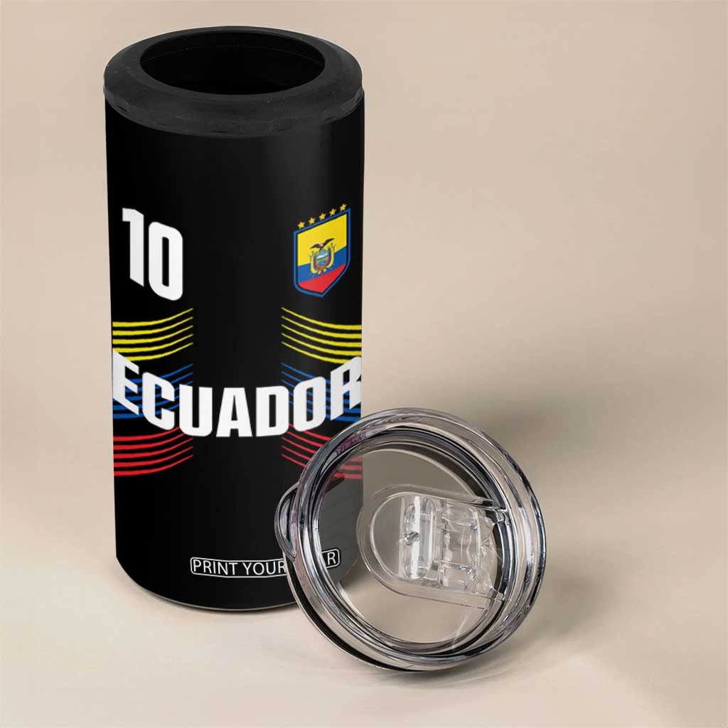 Ecuador Soccer Sports Graphic Number 10 Jersey Style 4 in 1 Can Cooler Tumbler Proud Ecuadorian Football Fans Game Day Pride TS02 Print Your Wear