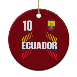Ecuador Soccer Sports Graphic Number 10 Jersey Style Ceramic Ornament Proud Ecuadorian Football Fans Game Day Pride TS02 1pc Red Print Your Wear