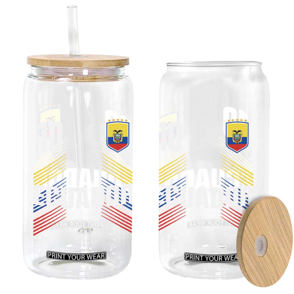 Ecuador Soccer Sports Graphic Number 10 Jersey Style Glass Can Proud Ecuadorian Football Fans Game Day Pride TS02 Print Your Wear