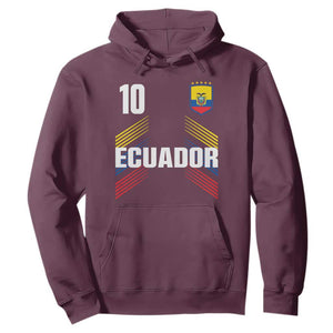 Ecuador Soccer Sports Graphic Number 10 Jersey Style Hoodie Proud Ecuadorian Football Fans Game Day Pride TS02 Maroon Print Your Wear