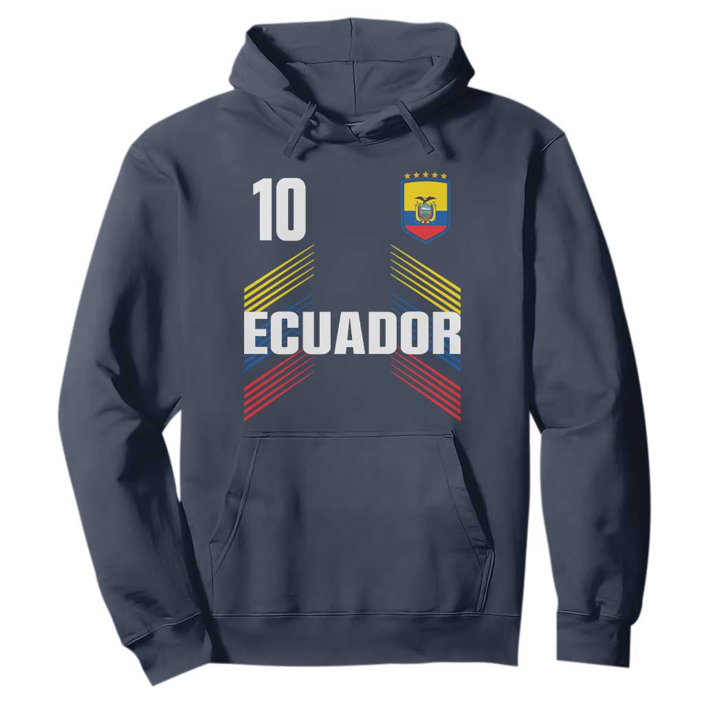 Ecuador Soccer Sports Graphic Number 10 Jersey Style Hoodie Proud Ecuadorian Football Fans Game Day Pride TS02 Navy Print Your Wear