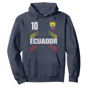 Ecuador Soccer Sports Graphic Number 10 Jersey Style Hoodie Proud Ecuadorian Football Fans Game Day Pride TS02 Navy Print Your Wear