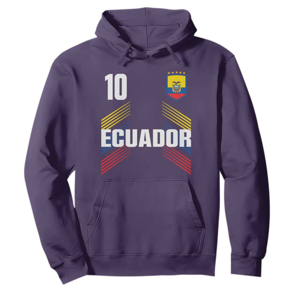 Ecuador Soccer Sports Graphic Number 10 Jersey Style Hoodie Proud Ecuadorian Football Fans Game Day Pride TS02 Purple Print Your Wear