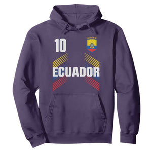 Ecuador Soccer Sports Graphic Number 10 Jersey Style Hoodie Proud Ecuadorian Football Fans Game Day Pride TS02 Purple Print Your Wear