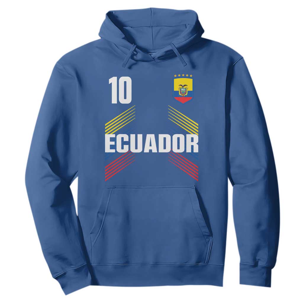 Ecuador Soccer Sports Graphic Number 10 Jersey Style Hoodie Proud Ecuadorian Football Fans Game Day Pride TS02 Royal Blue Print Your Wear