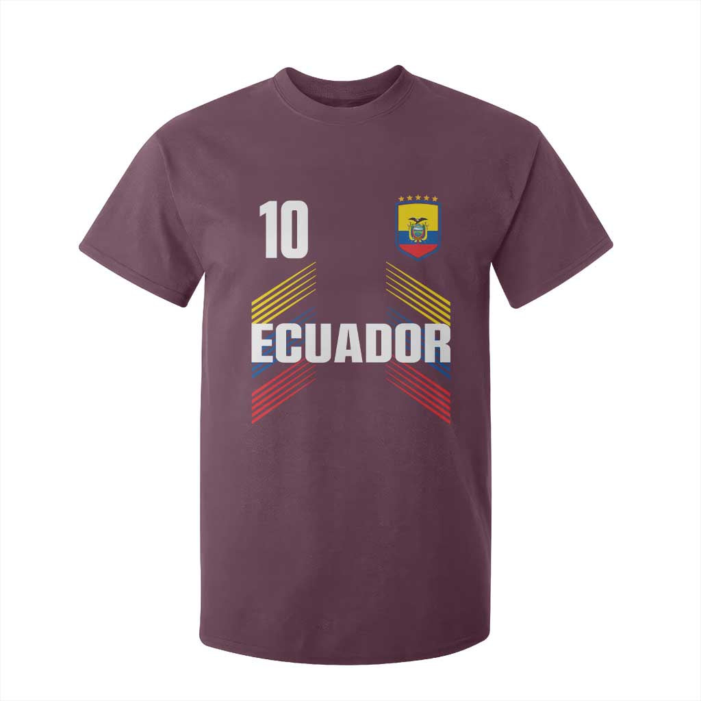 Ecuador Soccer Sports Graphic Number 10 Jersey Style T Shirt For Kid Proud Ecuadorian Football Fans Game Day Pride TS02 Maroon Print Your Wear