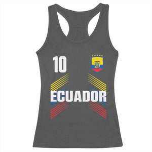 Ecuador Soccer Sports Graphic Number 10 Jersey Style Racerback Tank Top Proud Ecuadorian Football Fans Game Day Pride TS02 Dark Heather Print Your Wear