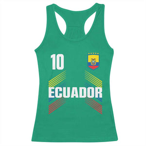 Ecuador Soccer Sports Graphic Number 10 Jersey Style Racerback Tank Top Proud Ecuadorian Football Fans Game Day Pride TS02 Irish Green Print Your Wear