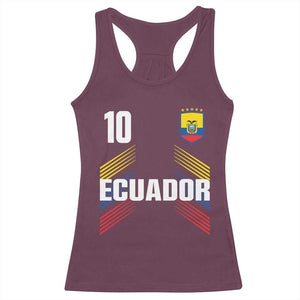 Ecuador Soccer Sports Graphic Number 10 Jersey Style Racerback Tank Top Proud Ecuadorian Football Fans Game Day Pride TS02 Maroon Print Your Wear