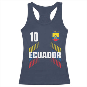 Ecuador Soccer Sports Graphic Number 10 Jersey Style Racerback Tank Top Proud Ecuadorian Football Fans Game Day Pride TS02 Navy Print Your Wear