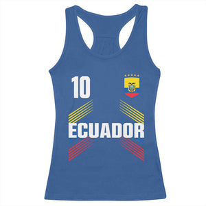 Ecuador Soccer Sports Graphic Number 10 Jersey Style Racerback Tank Top Proud Ecuadorian Football Fans Game Day Pride TS02 Royal Blue Print Your Wear