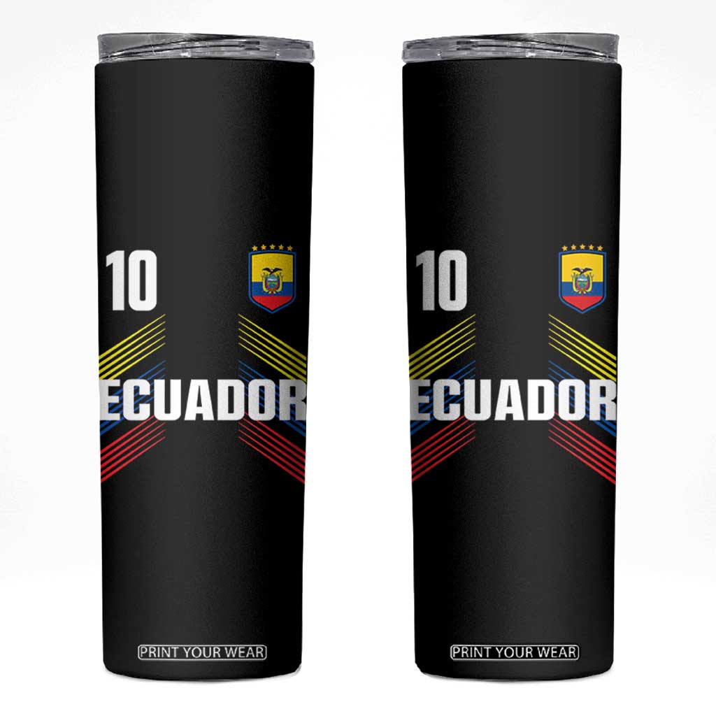 Ecuador Soccer Sports Graphic Number 10 Jersey Style Skinny Tumbler Proud Ecuadorian Football Fans Game Day Pride TS02 Black Print Your Wear