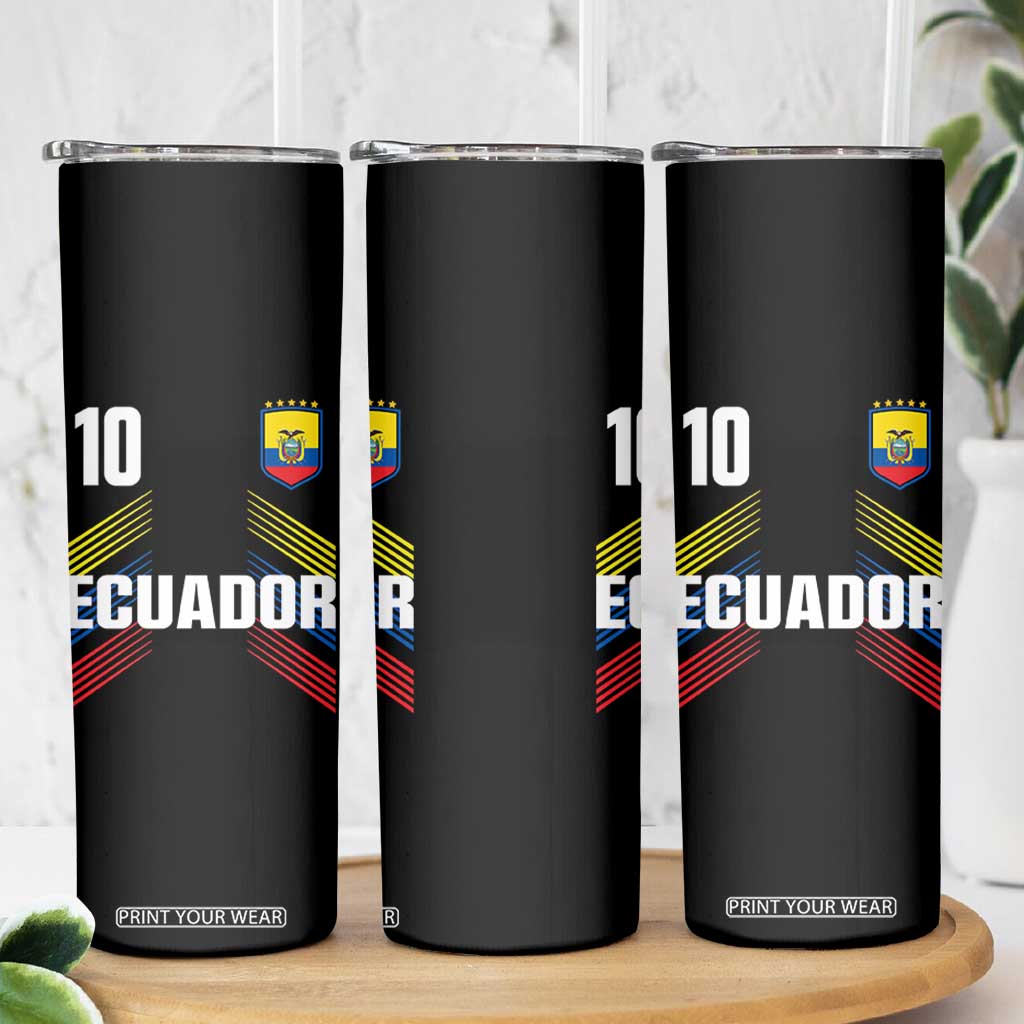 Ecuador Soccer Sports Graphic Number 10 Jersey Style Skinny Tumbler Proud Ecuadorian Football Fans Game Day Pride TS02 Print Your Wear