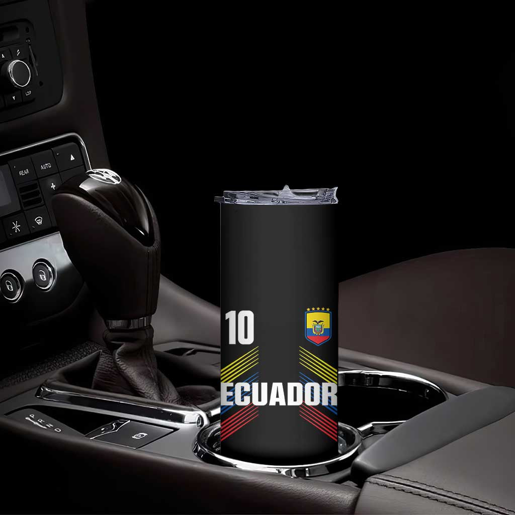 Ecuador Soccer Sports Graphic Number 10 Jersey Style Skinny Tumbler Proud Ecuadorian Football Fans Game Day Pride TS02 Print Your Wear