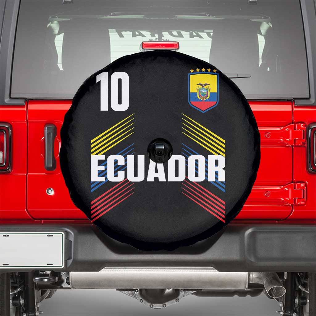 Ecuador Soccer Sports Graphic Number 10 Jersey Style Spare Tire Cover Proud Ecuadorian Football Fans Game Day Pride TS02 Black Print Your Wear