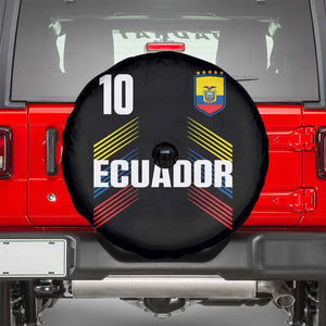 Ecuador Soccer Sports Graphic Number 10 Jersey Style Spare Tire Cover Proud Ecuadorian Football Fans Game Day Pride TS02 Black Print Your Wear