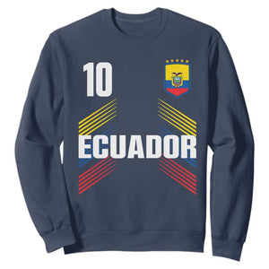 Ecuador Soccer Sports Graphic Number 10 Jersey Style Sweatshirt Proud Ecuadorian Football Fans Game Day Pride TS02 Navy Print Your Wear
