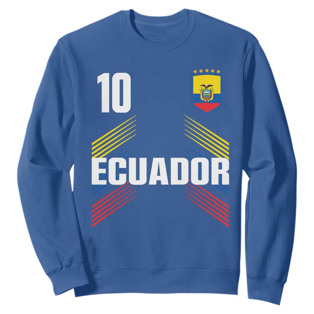 Ecuador Soccer Sports Graphic Number 10 Jersey Style Sweatshirt Proud Ecuadorian Football Fans Game Day Pride TS02 Royal Blue Print Your Wear