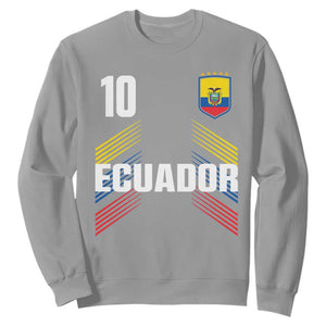 Ecuador Soccer Sports Graphic Number 10 Jersey Style Sweatshirt Proud Ecuadorian Football Fans Game Day Pride TS02 Sport Gray Print Your Wear