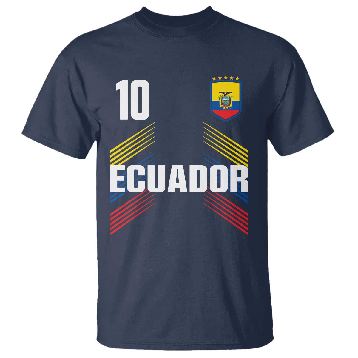 Ecuador Soccer Sports Graphic Number 10 Jersey Style T Shirt Proud Ecuadorian Football Fans Game Day Pride TS02 Navy Print Your Wear