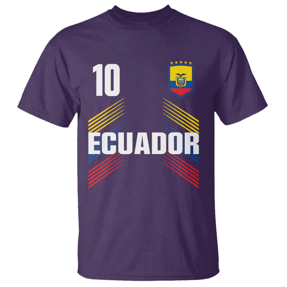 Ecuador Soccer Sports Graphic Number 10 Jersey Style T Shirt Proud Ecuadorian Football Fans Game Day Pride TS02 Purple Print Your Wear