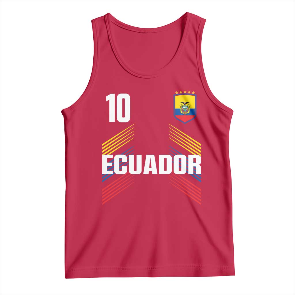 Ecuador Soccer Sports Graphic Number 10 Jersey Style Tank Top Proud Ecuadorian Football Fans Game Day Pride TS02 Red Print Your Wear